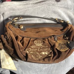 Vintage Royal Juicy Couture Chocolate Brown Velour Shoulder Bag
